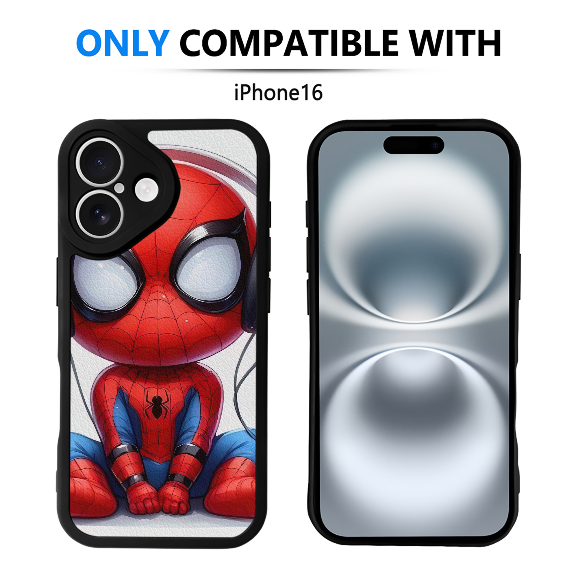 （画像用） Spider Man スパイダーマン 【iPhone 16シリーズ対応】シリコンスマホケース（レザー調） 材質：シリコン